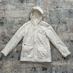 The North Face White Hooded Insulated Winter Jacket Size Medium